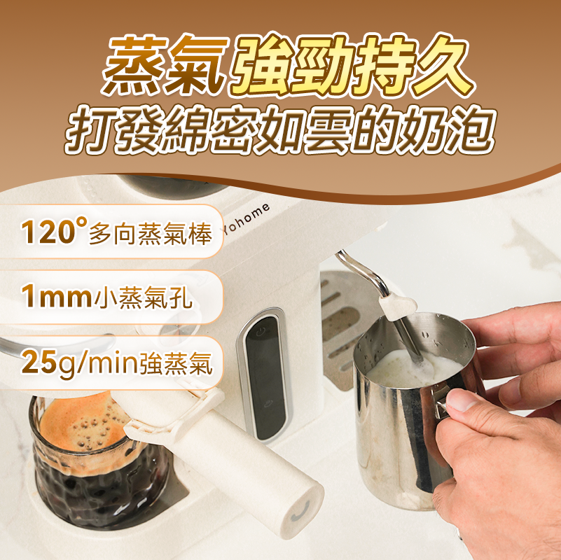 「Good Morning 咖啡機」 - Yohome 迷你專業級現磨鮮萃奶泡3合1半自動家庭意式咖啡機 (預訂貨品，1月28日送出)