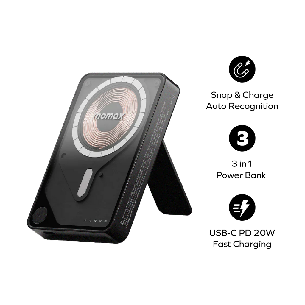 Momax 1-Power X Pro+ 10000mAh 內置USB-C線移動源支架 (CCC 認證)