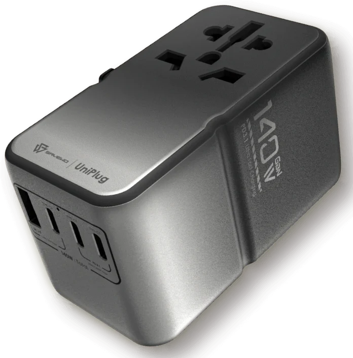 「地上最強」旅行火牛 - Savewo UniPlug 140W PD3.1全球旅行快充插頭 ***另送TripLabb 100W 充數據線1條